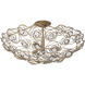 Ethereal Rose 3 Light 24 inch Havana Gold Ombre Semi-Flush Ceiling Light