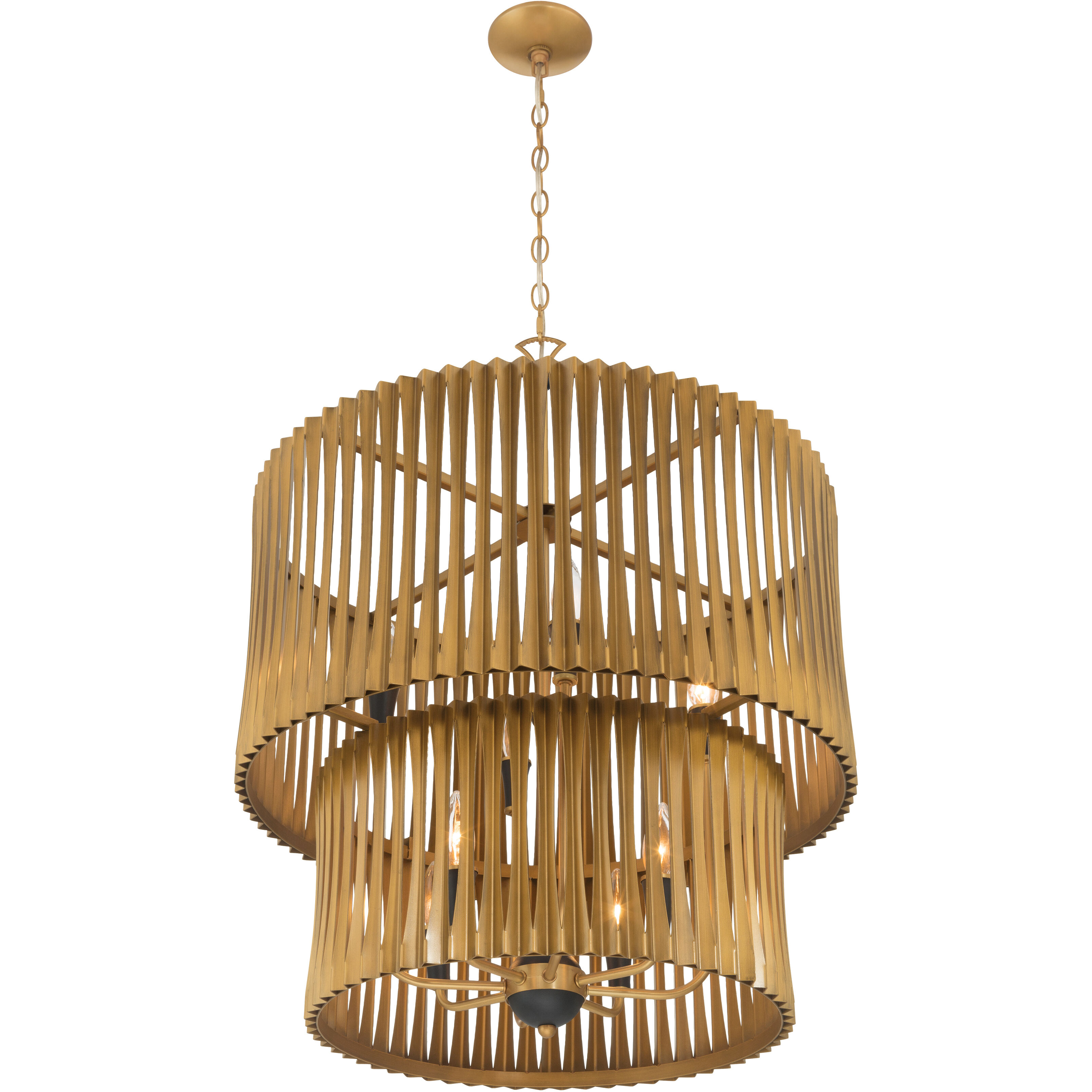 Aven 8 Light 24 inch Sand Coal Black and Legacy Brass Pendant Ceiling Light