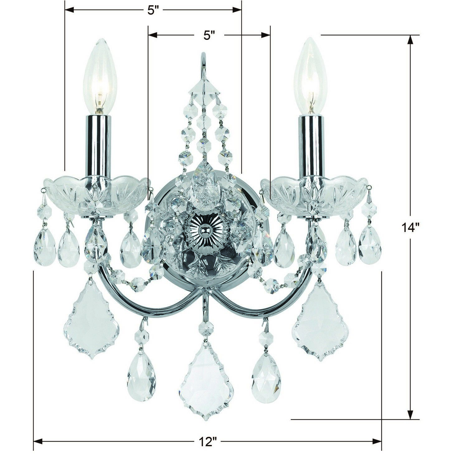 Imperial Sconce Wall Light in Clear Italian