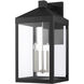 Nyack 5 Light 29 inch Black with Brushed Nickel Cluster Outdoor Wall Lantern