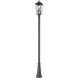 Gannon 3 Light 120.75 inch Black Outdoor Post Mounted Fixture in G9