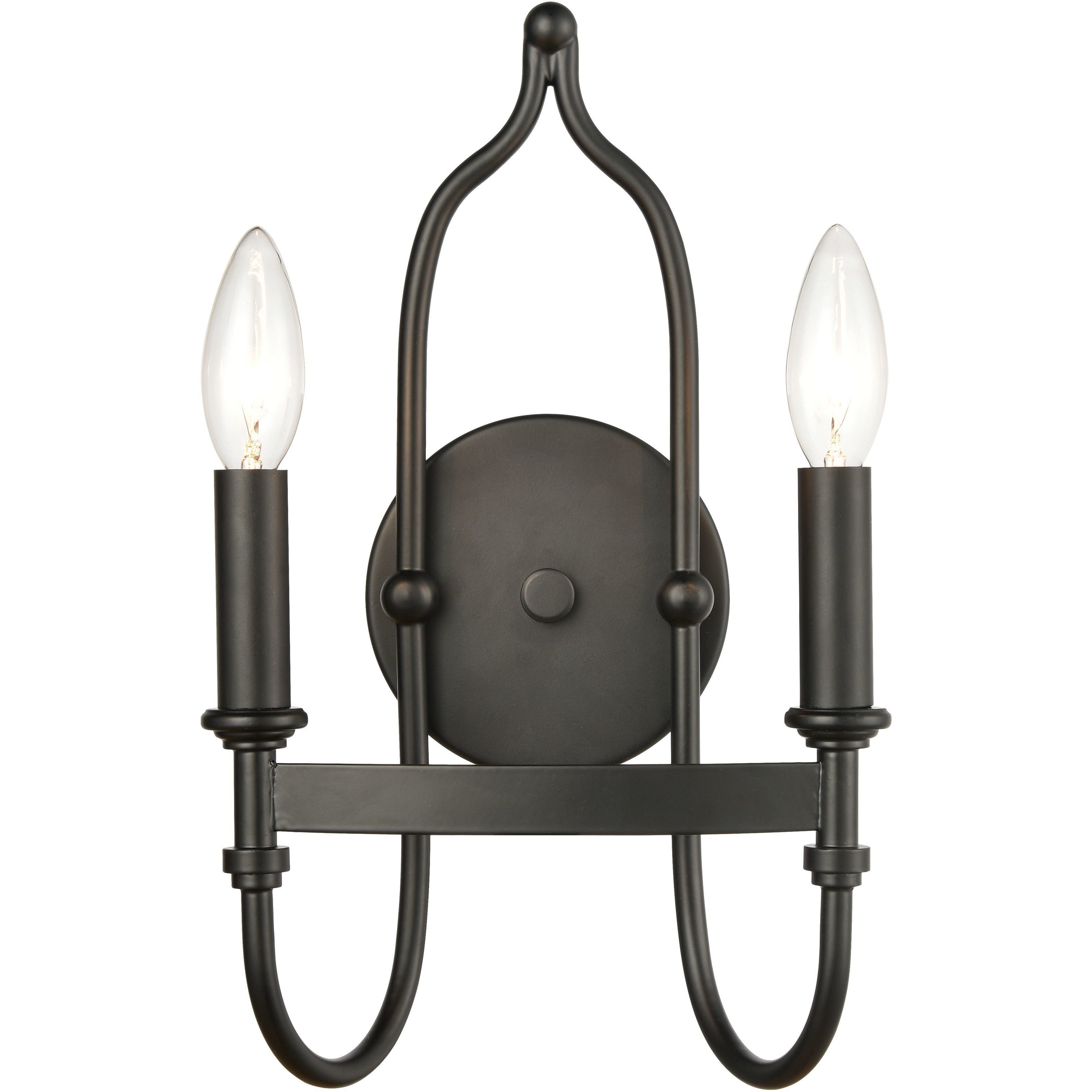 Wickshire 2 Light 9 inch Matte Black Sconce Wall Light