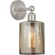 Edison Cobbleskill 1 Light 5 inch Brushed Satin Nickel Sconce Wall Light in Mercury Glass
