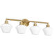 Cassini 4 Light 33 inch Aged Brass Vanity Light Wall Light