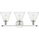 Ballston Ballston Cone 3 Light 28 inch White and Polished Chrome Bath Vanity Light Wall Light in Seedy Glass