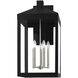 Nyack 5 Light 29 inch Black with Brushed Nickel Cluster Outdoor Wall Lantern