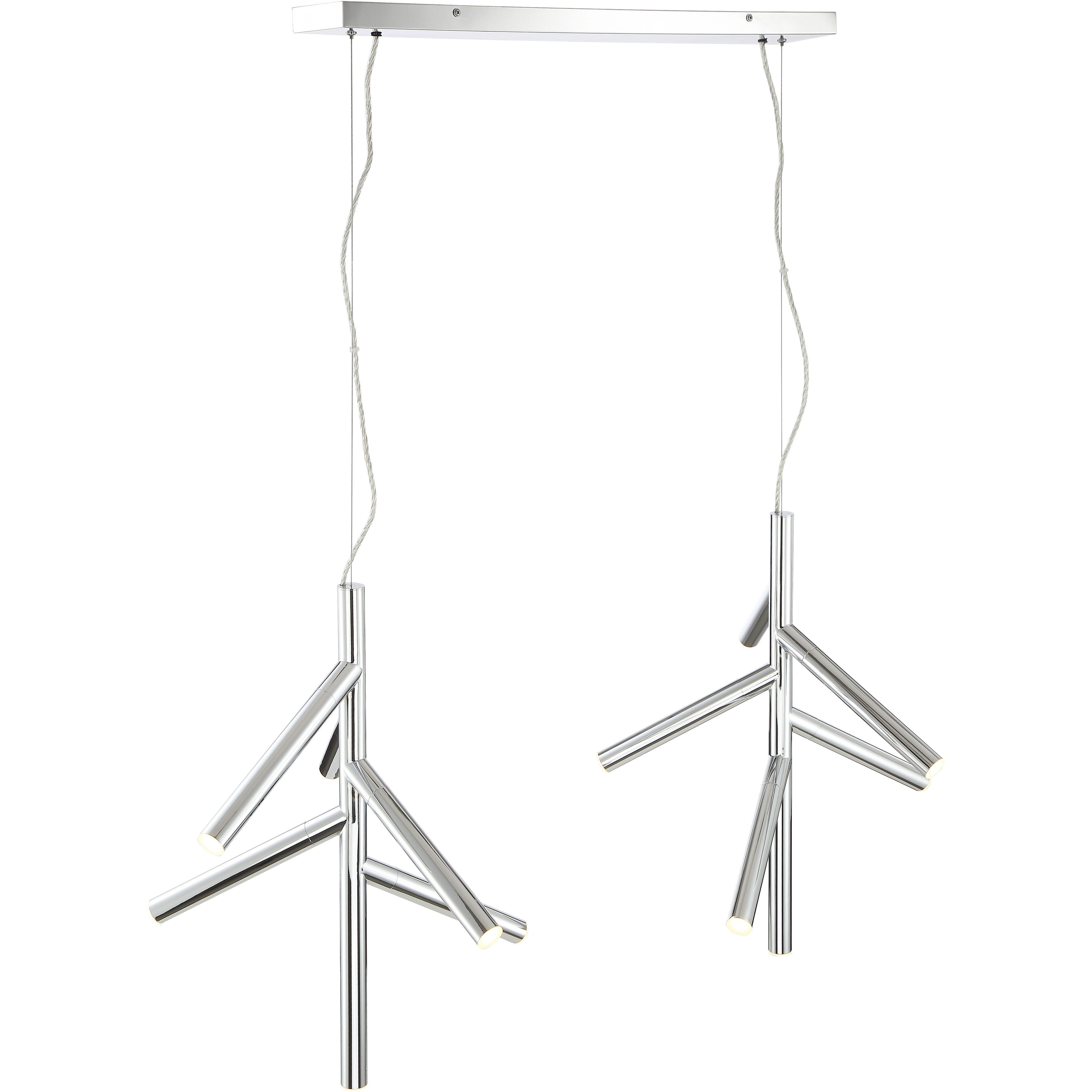 Forest LED 43.75 inch Chrome Linear Chandelier Ceiling Light in 12