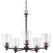 Myles 5 Light 27 inch Bronze Chandelier Ceiling Light