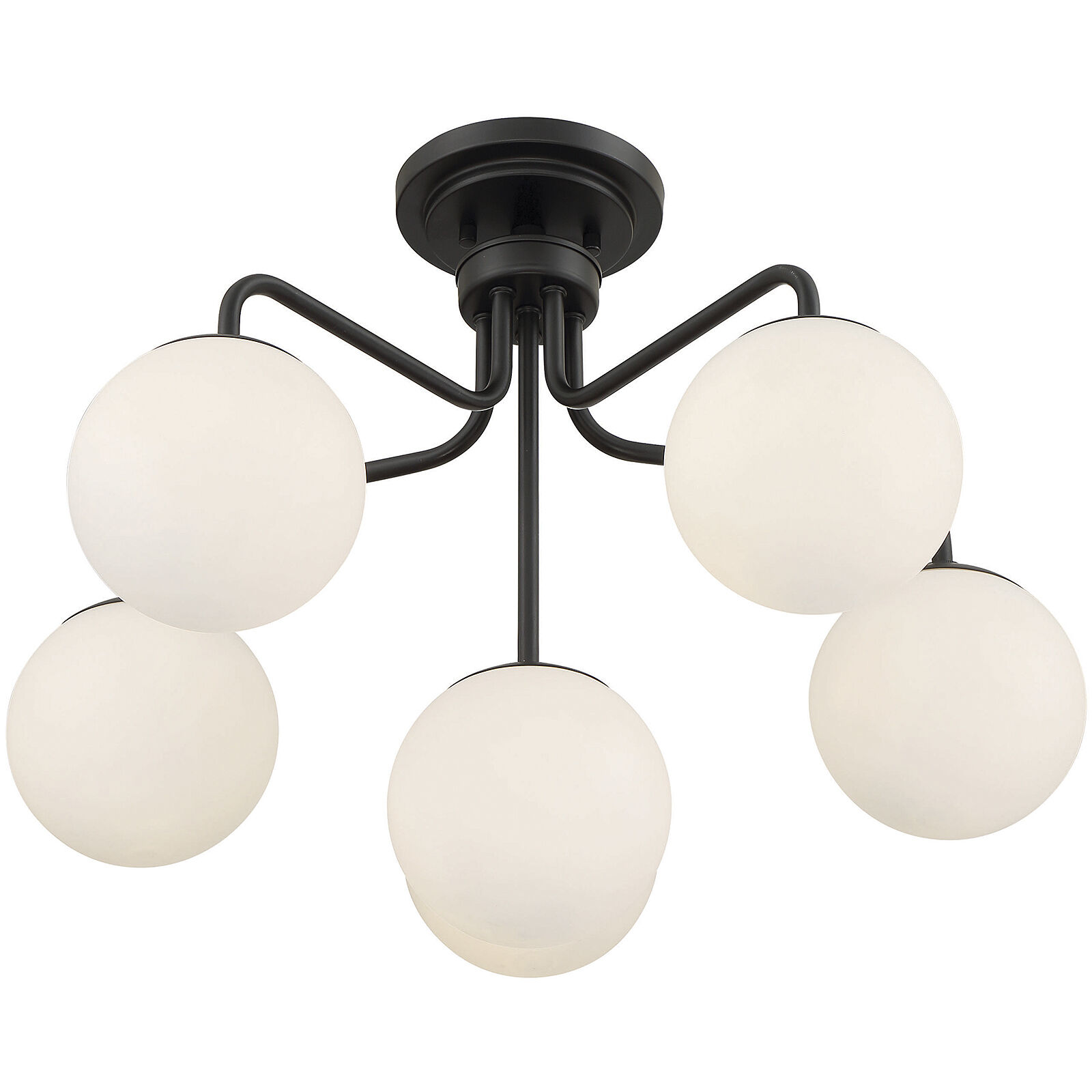 Marco 6 Light 24 inch Matte Black Semi-Flush Ceiling Light, Essentials