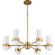 Sojourn 6 Light 28 inch Brushed Brass Chandelier Ceiling Light