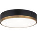 Trydor 3 Light 16 inch Black and Aged Gold Brass Flush Mount Ceiling Light