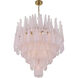Ollie 21 Light 33.25 inch Aged Brass Chandelier Ceiling Light in Sand Glass Blush