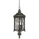 Bexley Manor 4 Light 11 inch Coal/Gold Outdoor Chain Hung Lantern, Great Outdoors