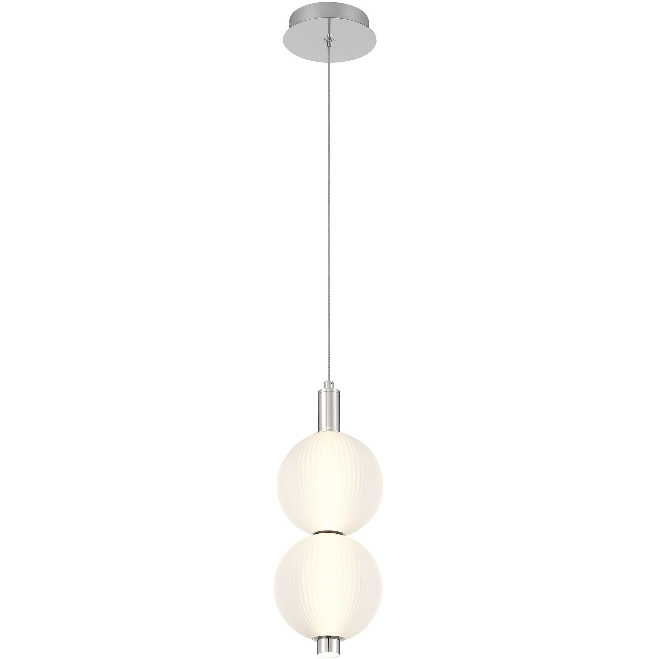 Palmas 2 Light 6 inch Polished Nickel Mini Pendant Ceiling Light