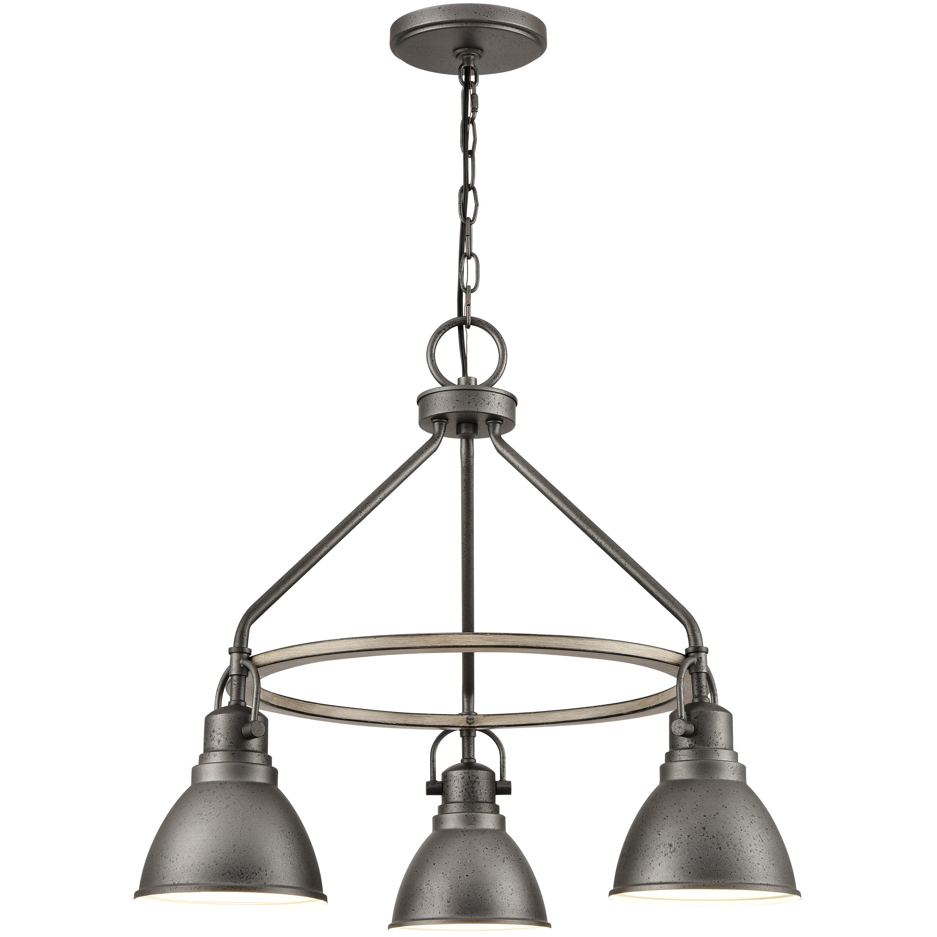 North Shore 3 Light 24 inch Iron with Palisade Gray Outdoor Pendant