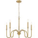 Jisele 5 Light 30 inch Rubbed Brass Chandelier Ceiling Light