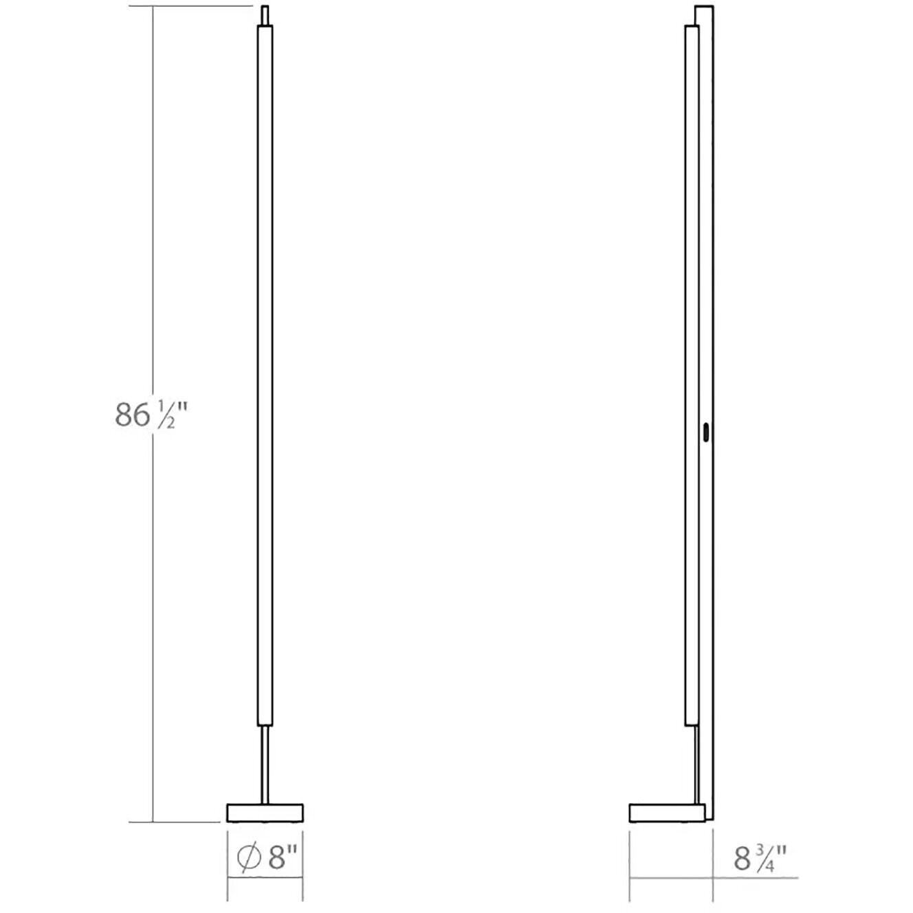 Keel 86.5 inch 28.00 watt Satin Black Floor Lamp Portable Light