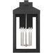 Nyack 5 Light 29 inch Black with Brushed Nickel Cluster Outdoor Wall Lantern