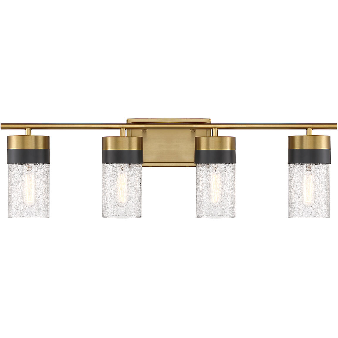 Brickell 4 Light 30 inch Warm Brass Bathroom Vanity Light Wall Light