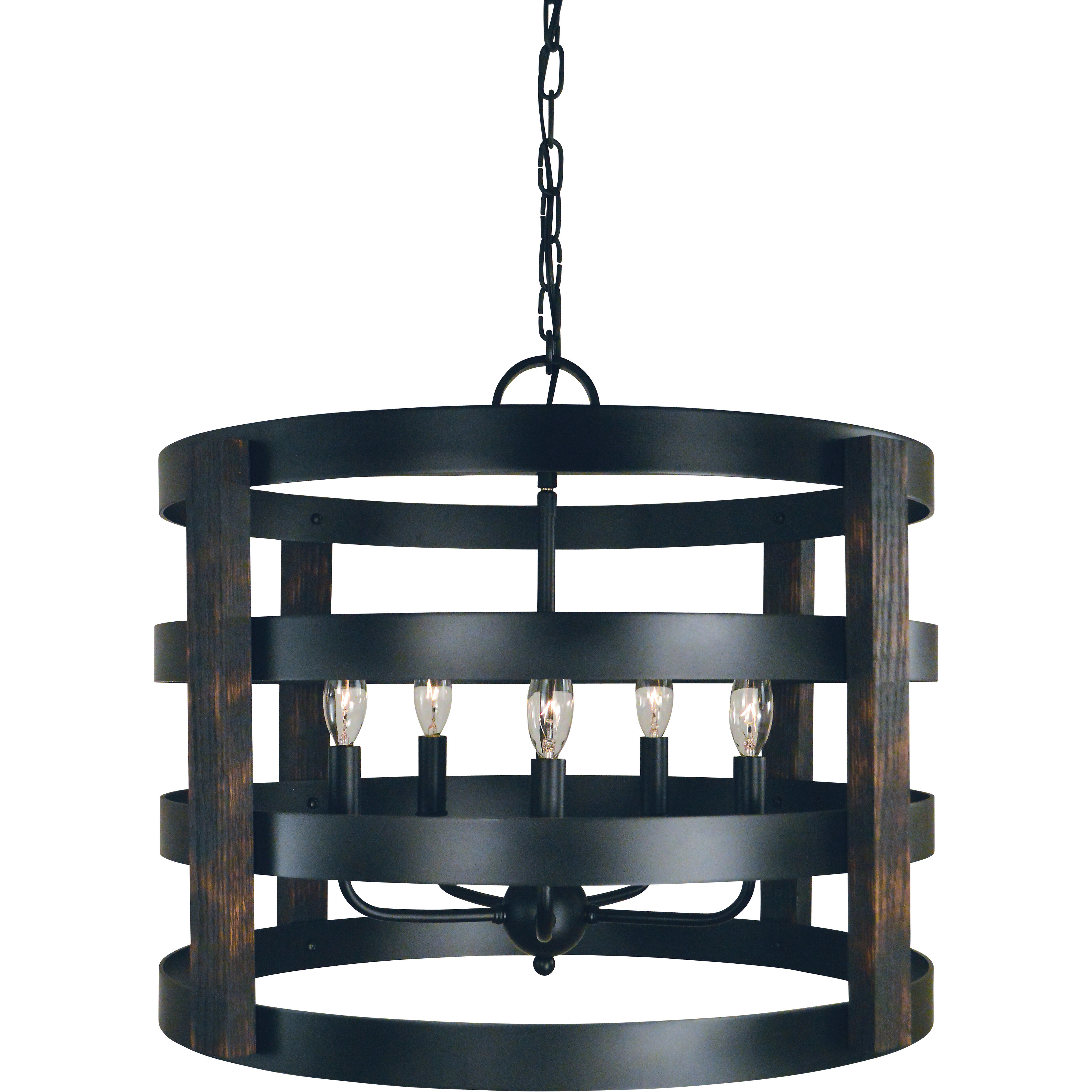 Homestead 5 Light 21 inch Matte Black Chandelier Ceiling Light