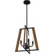 Mayline 4 Light 16 inch Matte Black Pendant Ceiling Light