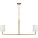 TOB by Thomas O'Brien Danica 2 Light 50 inch Burnished Brass Linear Chandelier Ceiling Light