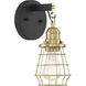 Neighborhood Thatcher 1 Light 6 inch Flat Black/Satin Brass Wall Sconce Wall Light in Flat Black and Satin Brass, Neighborhood Collection