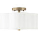 Quinn 2 Light 12 inch Brushed Gold Semi-Flush Mount Ceiling Light