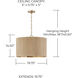 Donovan 3 Light 19.75 inch White Wash and Matte Brass Pendant Ceiling Light
