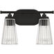 Chantilly 2 Light 14 inch Black Bathroom Vanity Light Wall Light, Essentials