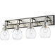 Kraken 4 Light 30 inch Matte Black and Brushed Nickel Vanity Wall Light