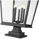 Raphael 5 Light 42.75 inch Sand Black Outdoor Pier Mounted Fixture in Soft Sand Black