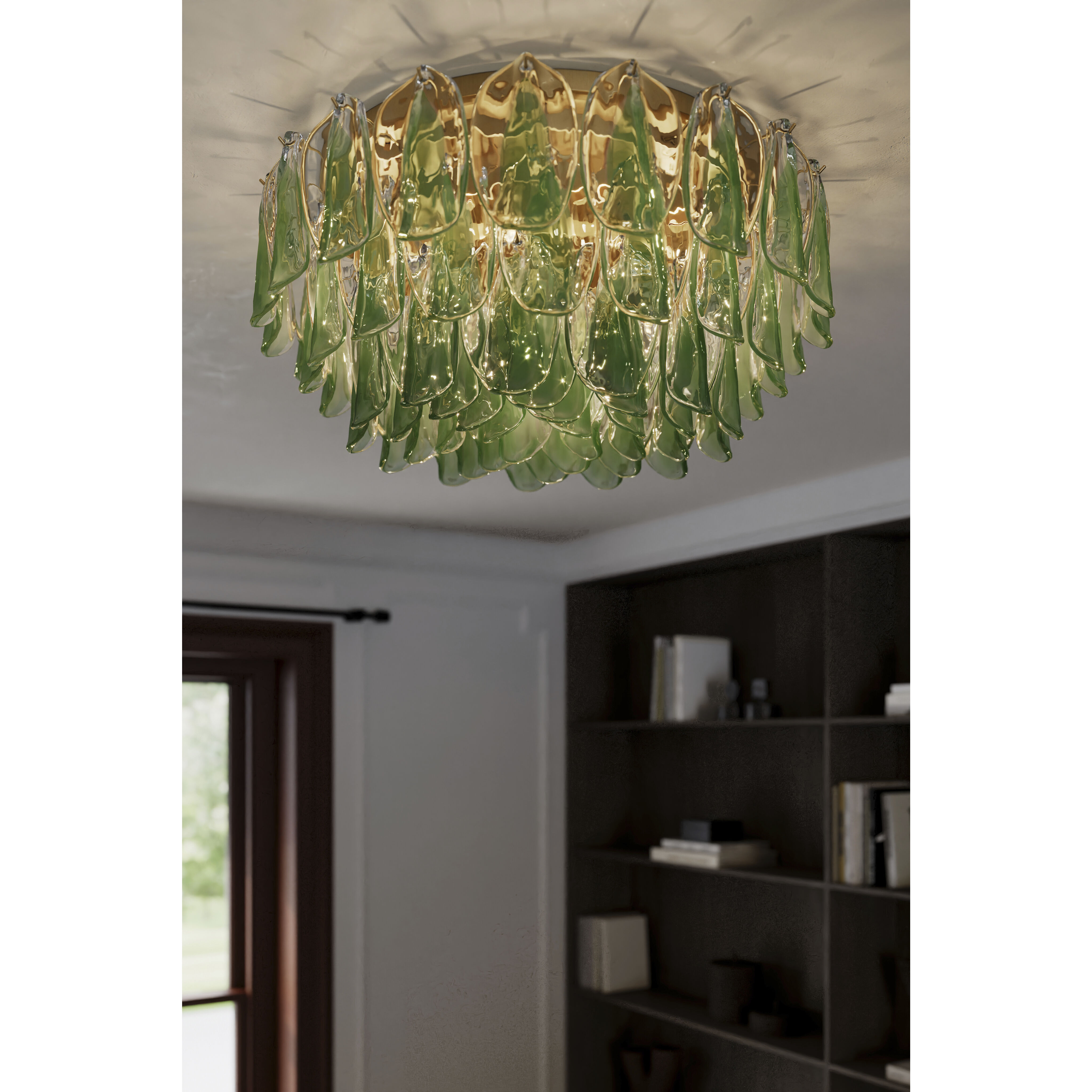 Verla Crest 11 Light 31.25 inch Legacy Brass Flush Mount Ceiling Light