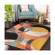 City 67 X 47 inch Mustard/Coral/Beige/Black/Aqua Rugs, Rectangle