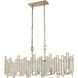 Equilibrium 5 Light 34 inch Matte Gold Linear Chandelier Ceiling Light