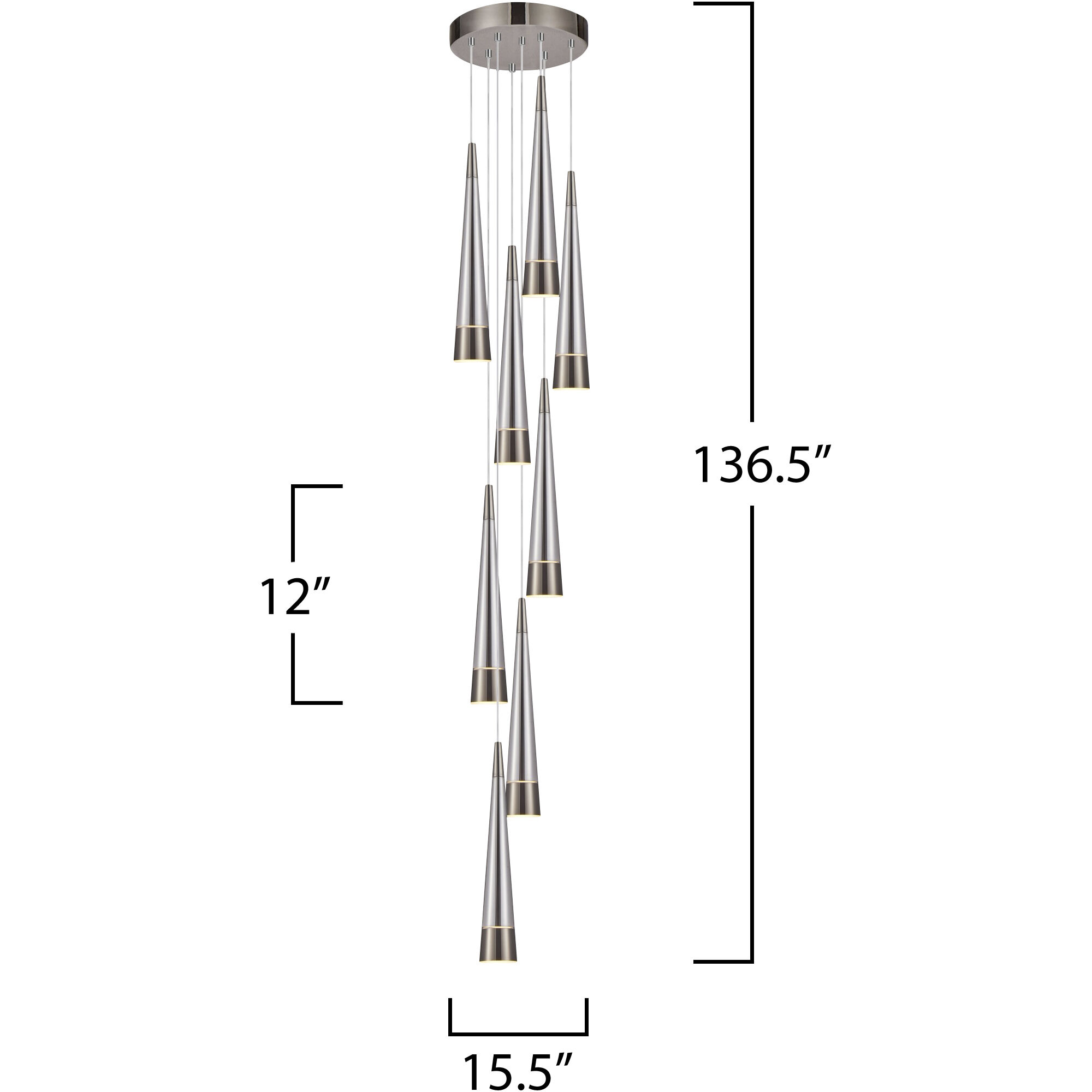 Sunnyvale LED 15.5 inch Pearl Black and Smoke Down Pendant Ceiling Light