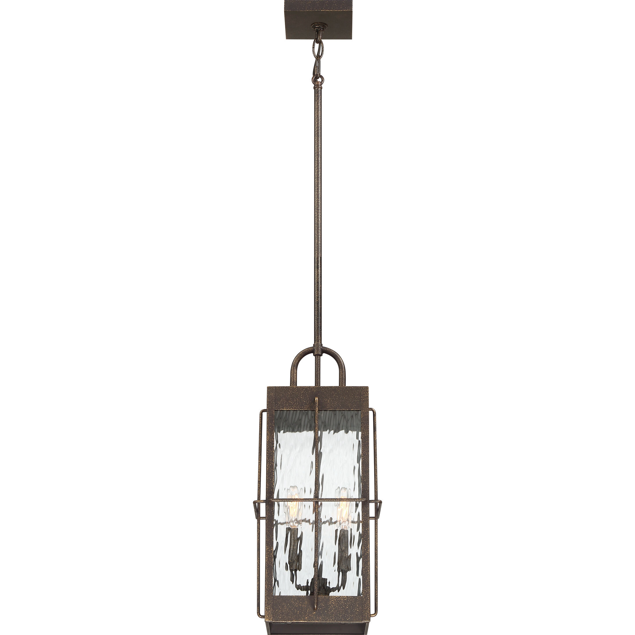 Ward 2 Light 8 inch Gilded Bronze Outdoor Hanging Lantern