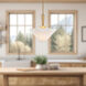 Alora Mood Bridgette 1 Light 16.38 inch Brushed Gold and Folded White Pendant Ceiling Light in Linen Shade