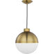 Globe LED LED Brushed Bronze Pendant Ceiling Light, Progress LED