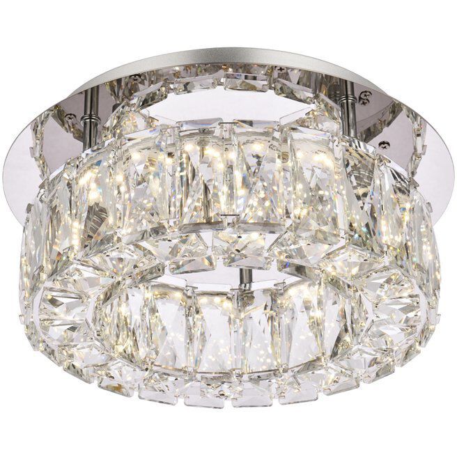 Monroe 1 Light 12 inch Chrome Flush Mount Ceiling Light