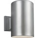 Outdoor Cylinders 1 Light 9 inch Painted Brushed Nickel Outdoor Wall Sconce