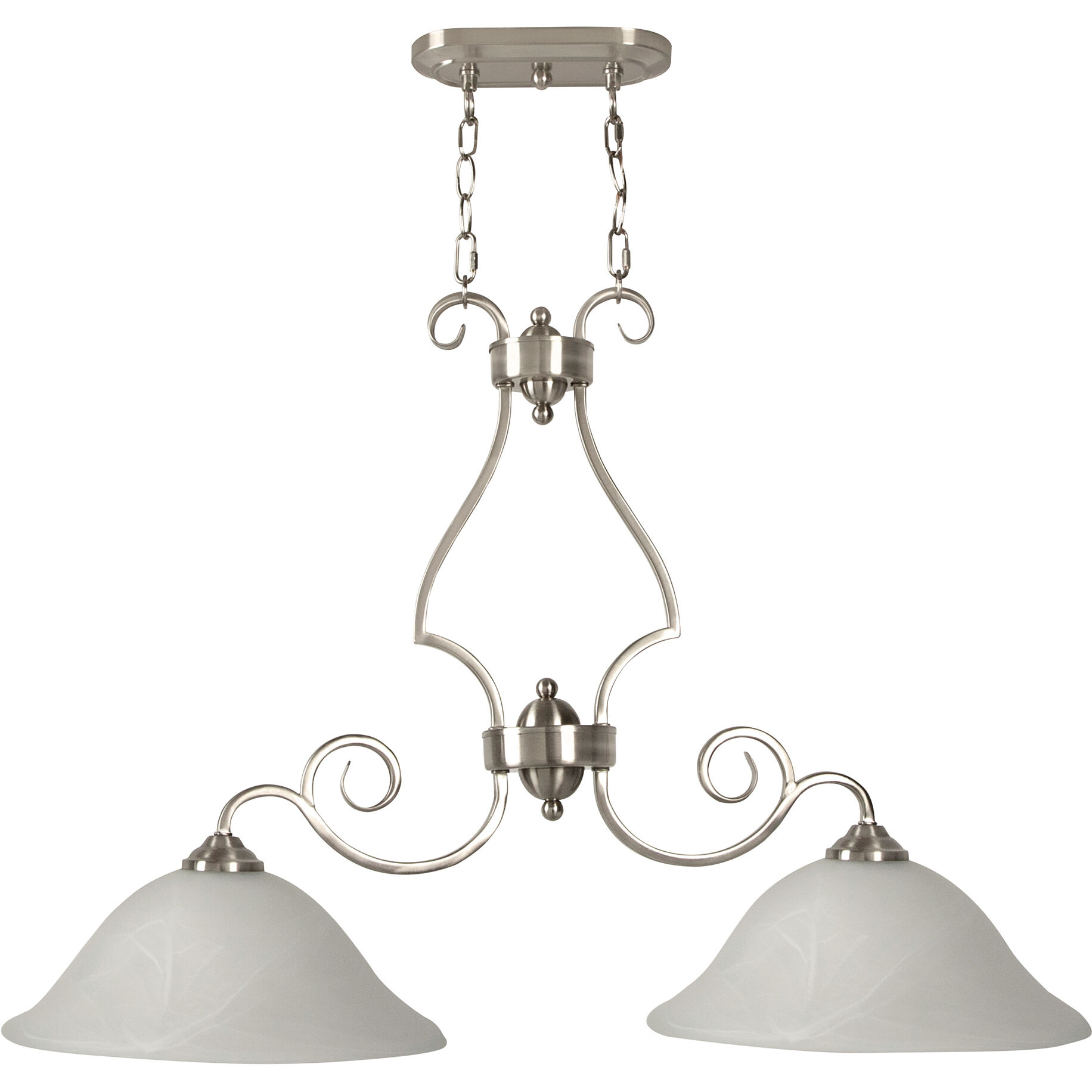Cecilia 2 Light 36 inch Brushed Polished Nickel Island Light Ceiling Light