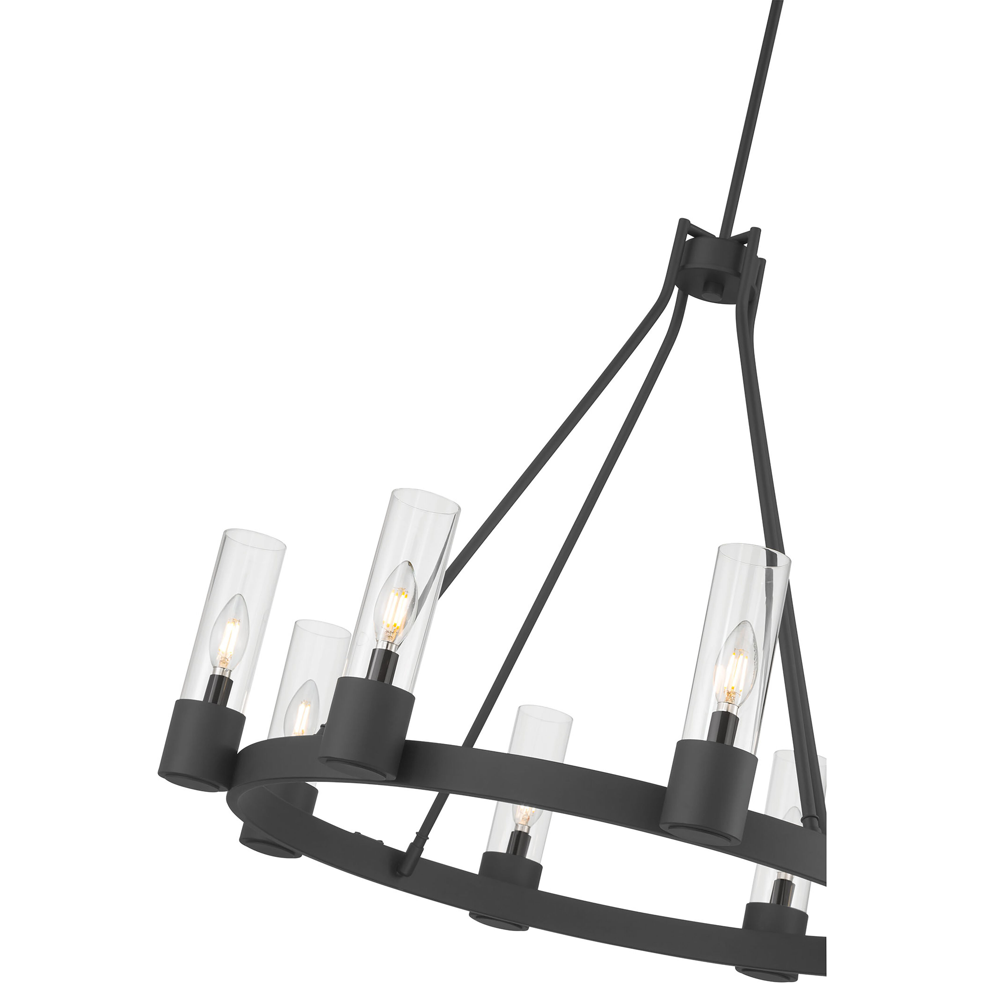 Evandrel 8 Light 32 inch Matte Black Chandelier Ceiling Light