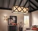 Cahoon 3 Light 14 inch Anvil Iron Chandelier Rectangular Pendant Ceiling Light