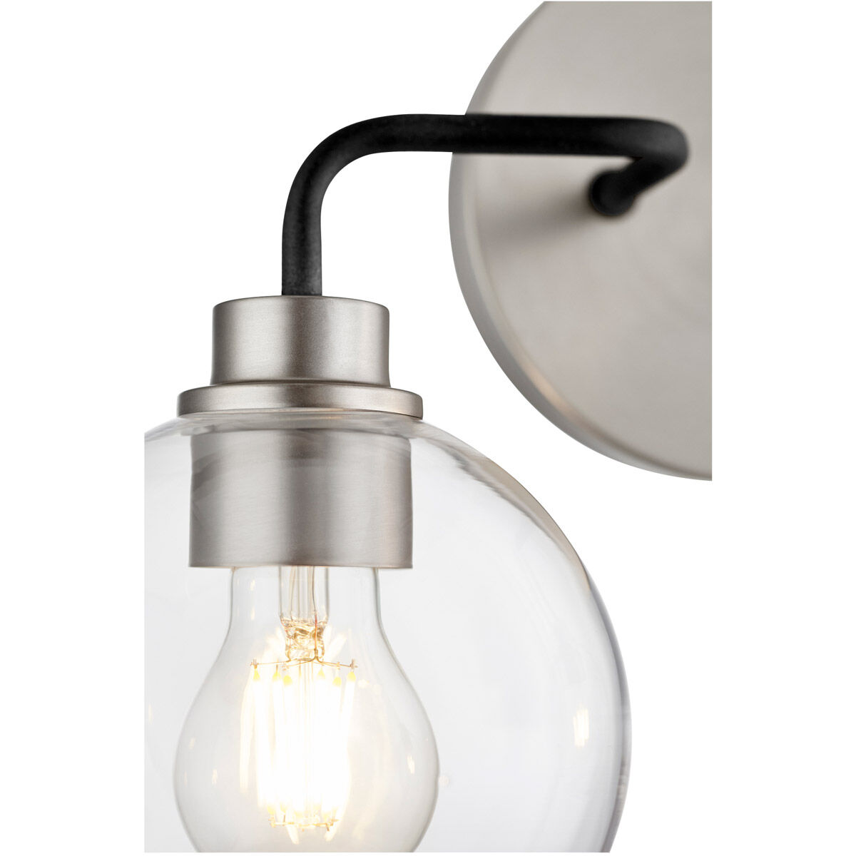 Clarion 2 Light 16 inch Noir and Satin Nickel Vanity Light Wall Light