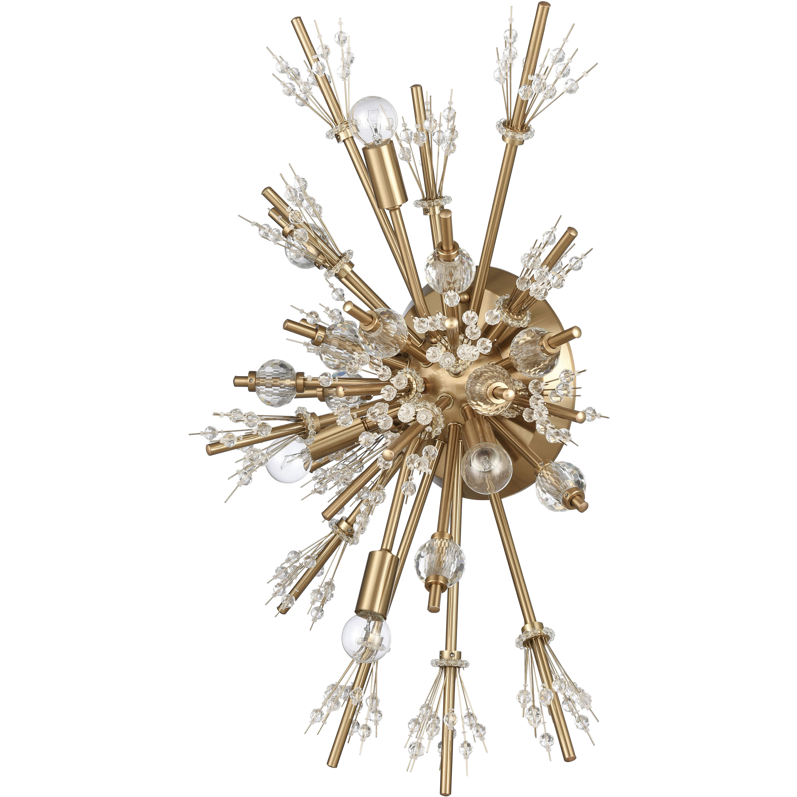 Starburst Sconce Wall Light in Satin Brass