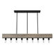 Donelson 9 Light 51 inch Rustic Iron Linear Chandelier Ceiling Light