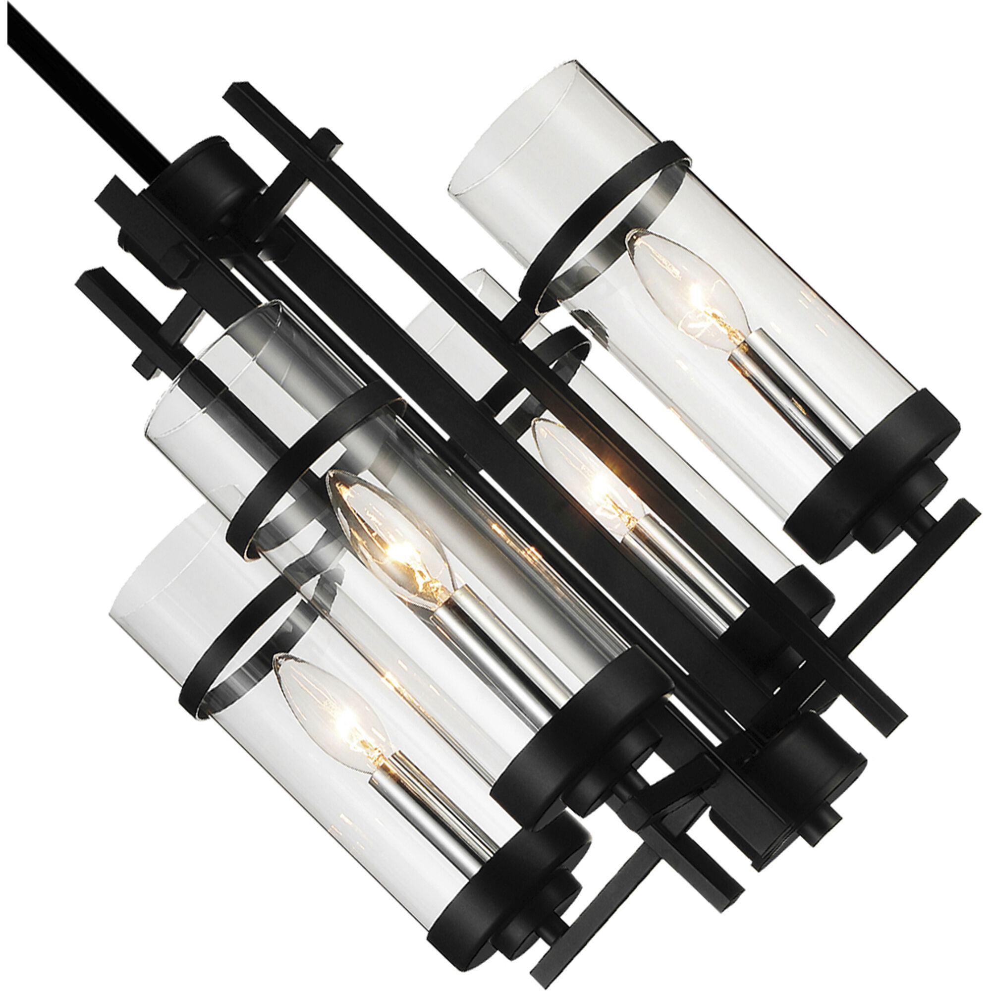 Sierra 4 Light 14 inch Black Up Mini Pendant Ceiling Light
