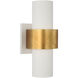 Visual Comfort Signature Collection Julie Neill Chalmette LED 6 inch Plaster White and Gild Layered Sconce Wall Light, Medium JN2300PW/G - Open Box