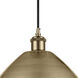 Ballston Dome LED 16 inch Antique Brass Mini Pendant Ceiling Light